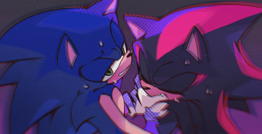 sonic the hedgehog and shadow the hedgehog (sonic) drawn by merry_bongbong