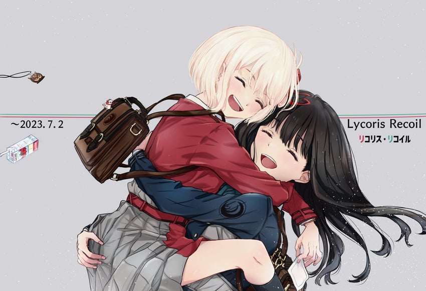 nishikigi chisato and inoue takina (lycoris recoil) drawn by futaba_(rei-futaba)