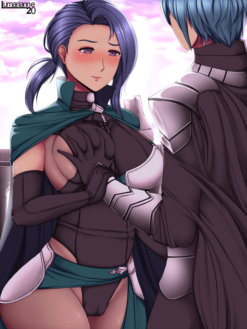 male byleth and shamir nevrand (fire emblem and 1 more) drawn by lumarianne20