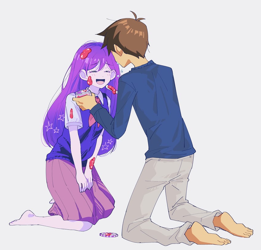 mari and hero (omori) drawn by maromichan