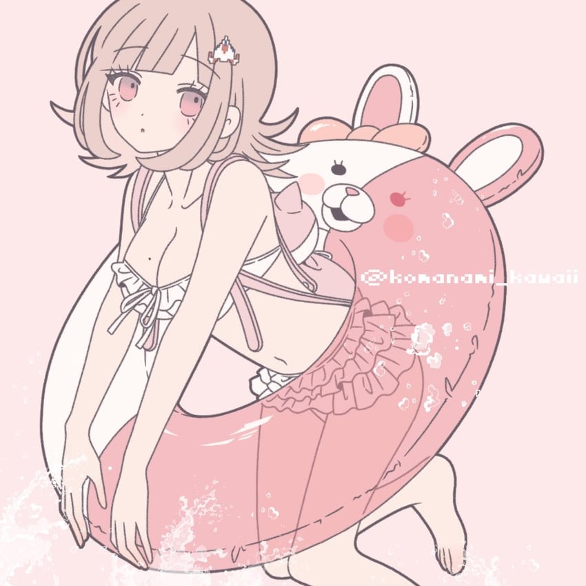 nanami chiaki and monomi (danganronpa and 2 more) drawn by komanami_kawaii