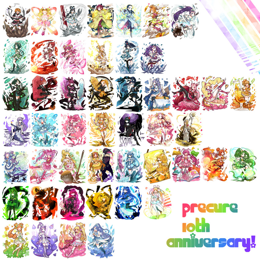midorikawa nao, kise yayoi, hishikawa rikka, aoki reika, hino akane, and 79 more (precure and 11 more) drawn by itomugi-kun