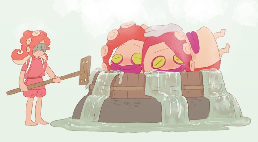 ogino chihiro, takozonesu, and octotrooper (splatoon and 2 more) drawn by katou_(osoraku)