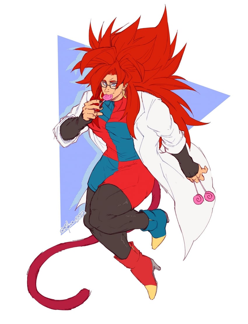 android 21 and gogeta (dragon ball and 2 more) drawn by rykun_dsz