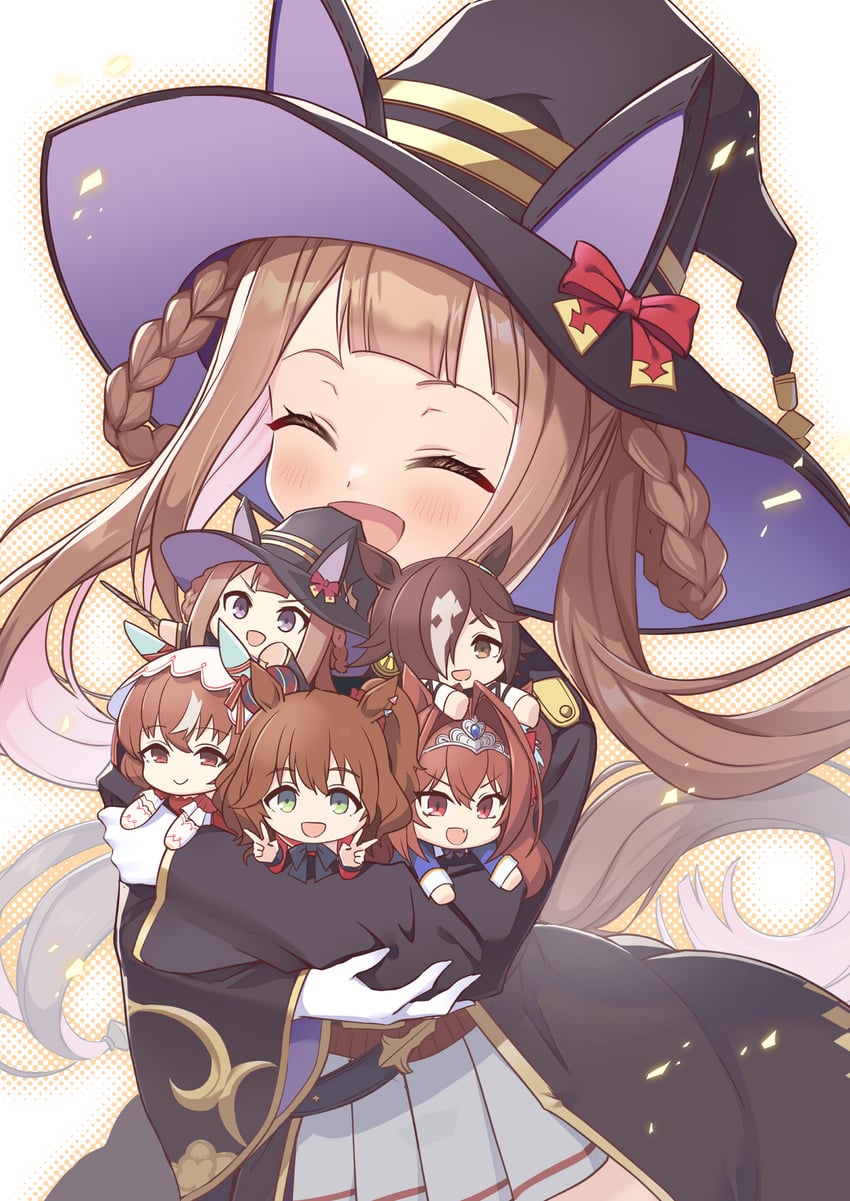 daiwa scarlet, vodka, sweep tosho, still in love, and aston machan (umamusume) drawn by nueco