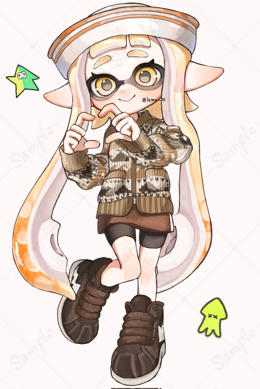 inkling player character and inkling girl (splatoon) drawn by lemo_(lemo_4)