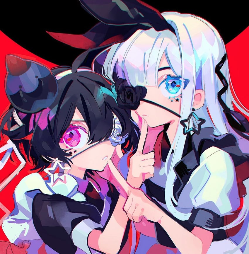 mononobe alice and ushimi ichigo (nijisanji and 1 more) drawn by himanemuitoma