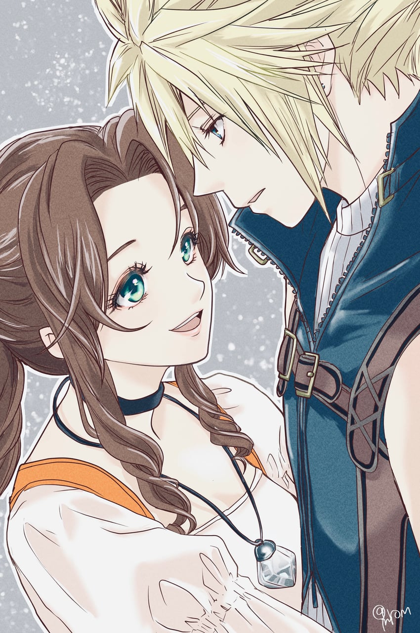 cloud strife, aerith gainsborough, zidane tribal, and garnet til alexandros xvii (final fantasy and 3 more) drawn by makiron