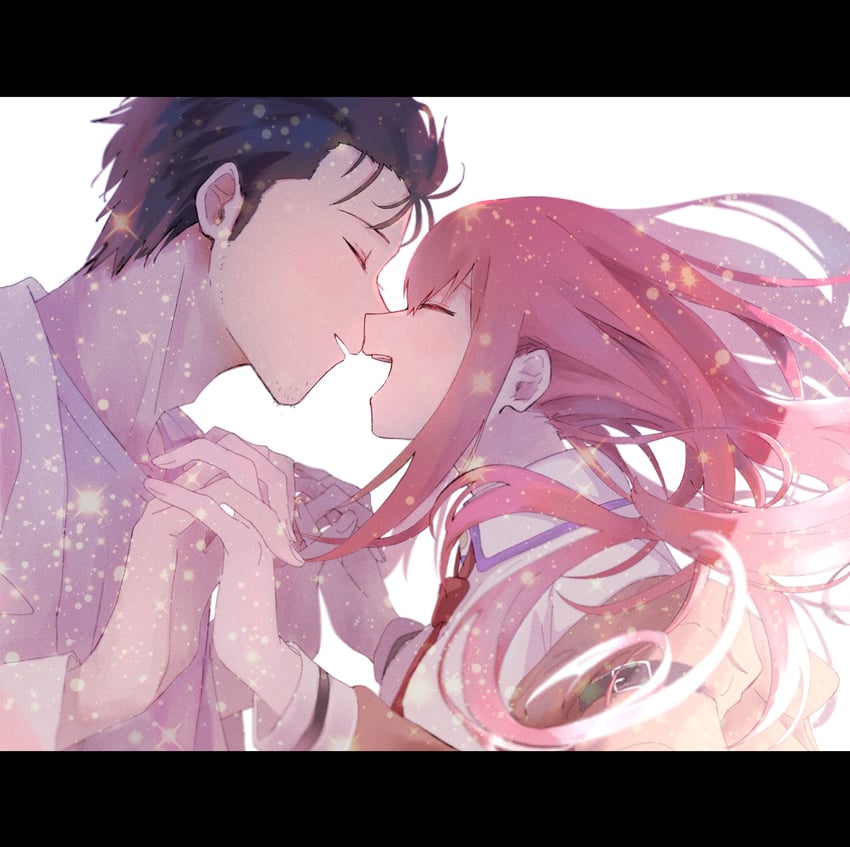 makise kurisu and okabe rintarou (steins;gate) drawn by suehiroch0