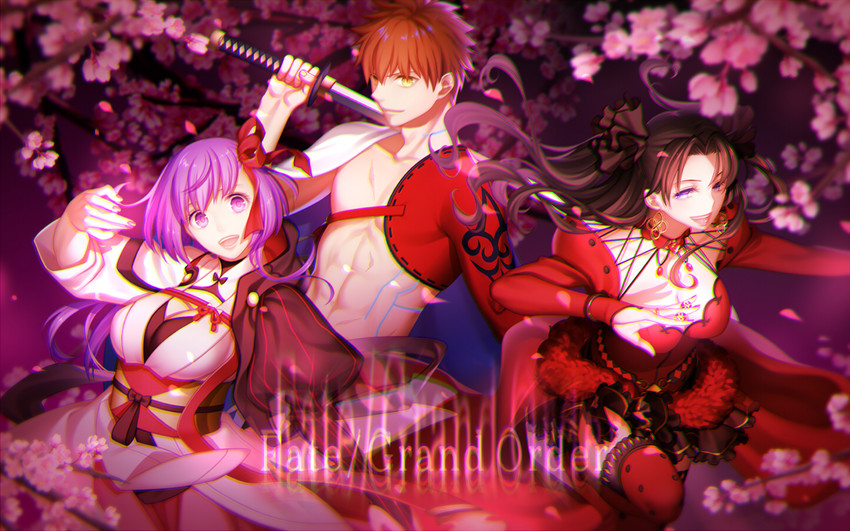tohsaka rin, emiya shirou, matou sakura, and senji muramasa (fate and 2 more) drawn by arkray