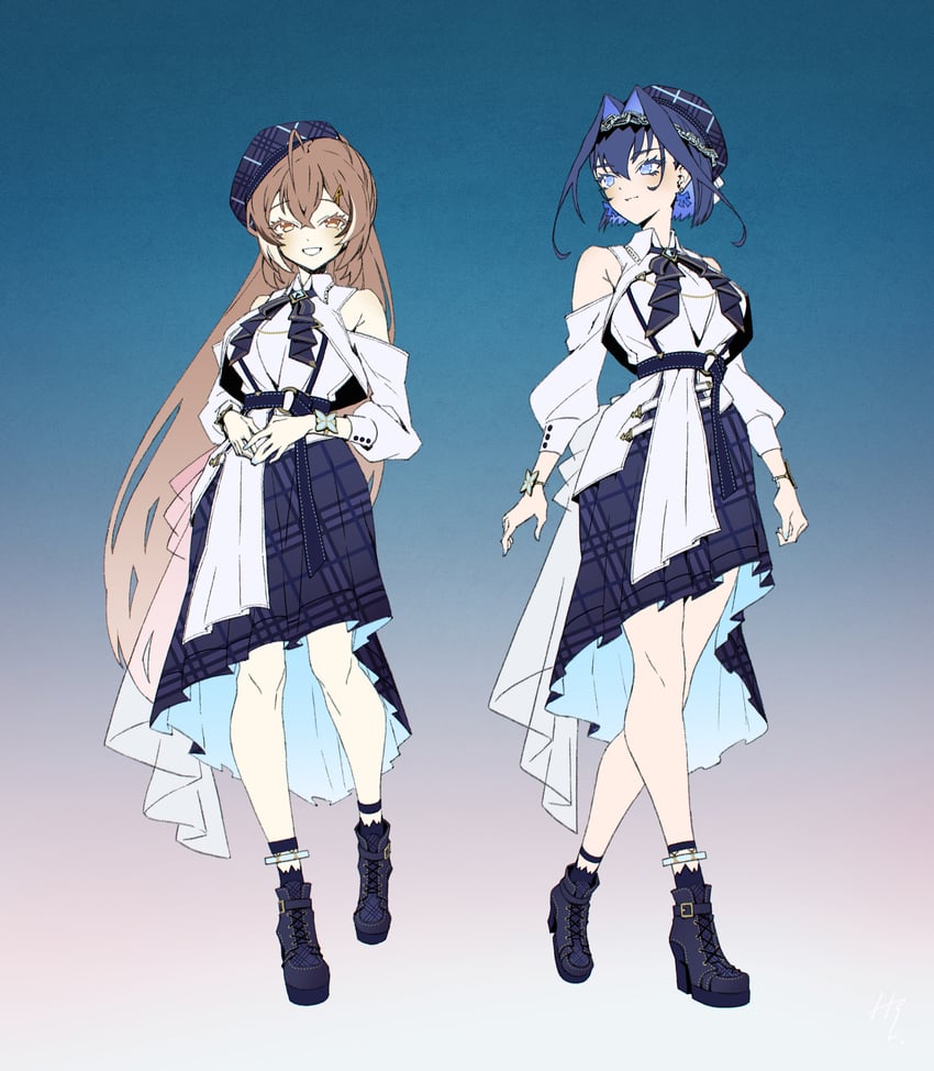 ouro kronii and nanashi mumei (hololive and 1 more) drawn by taka_t