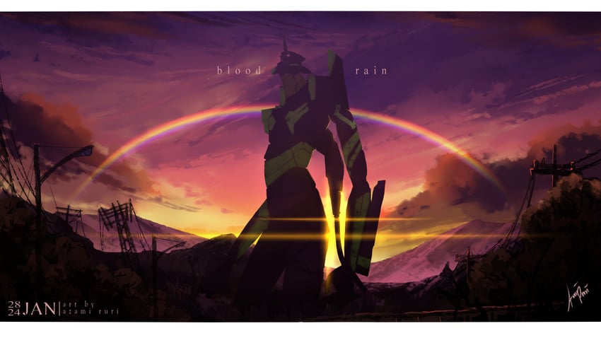 eva 01 (neon genesis evangelion and 2 more) drawn by azizseiei