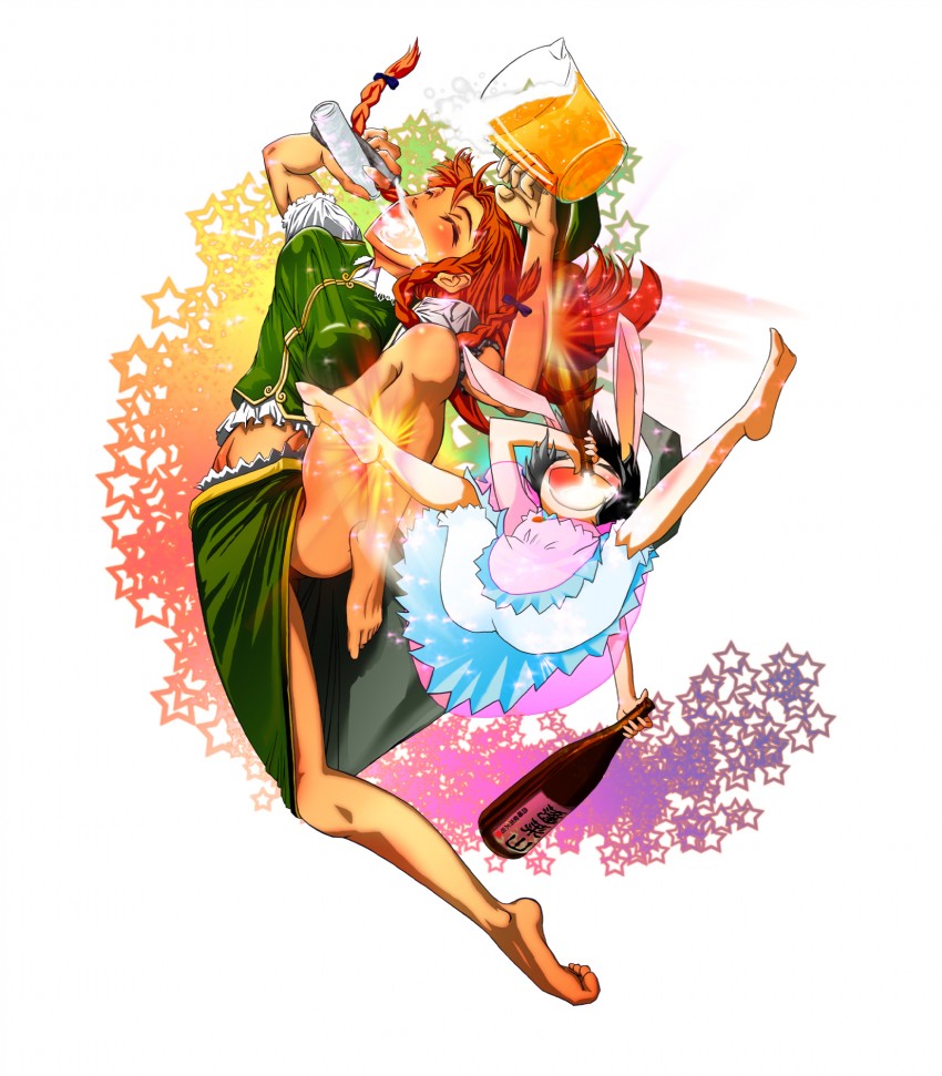 hong meiling and inaba tewi (touhou) drawn by yama_(crazy88)