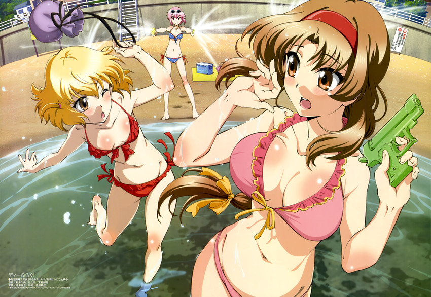 takao, shibasaki roka, and mizukami sakura (megami magazine and 1 more) drawn by ishii_kumi