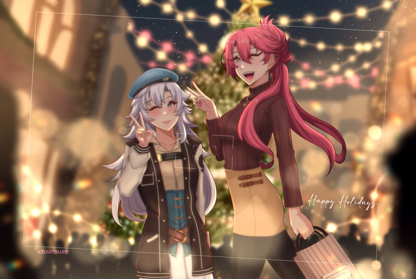 fie claussell and sara valestein (eiyuu densetsu and 2 more) drawn by azumishard
