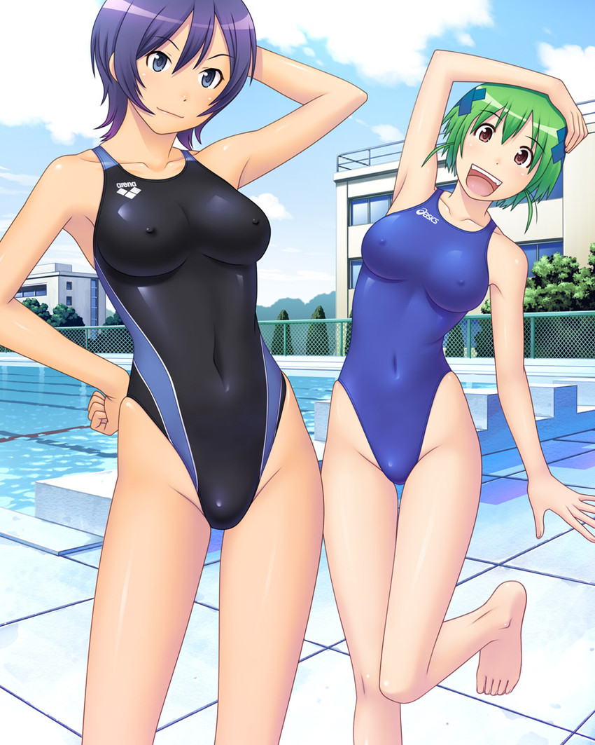 ninagawa amuro and orizuka momoko (kenkou zenrakei suieibu umishou) drawn by kuri_(kurigohan)