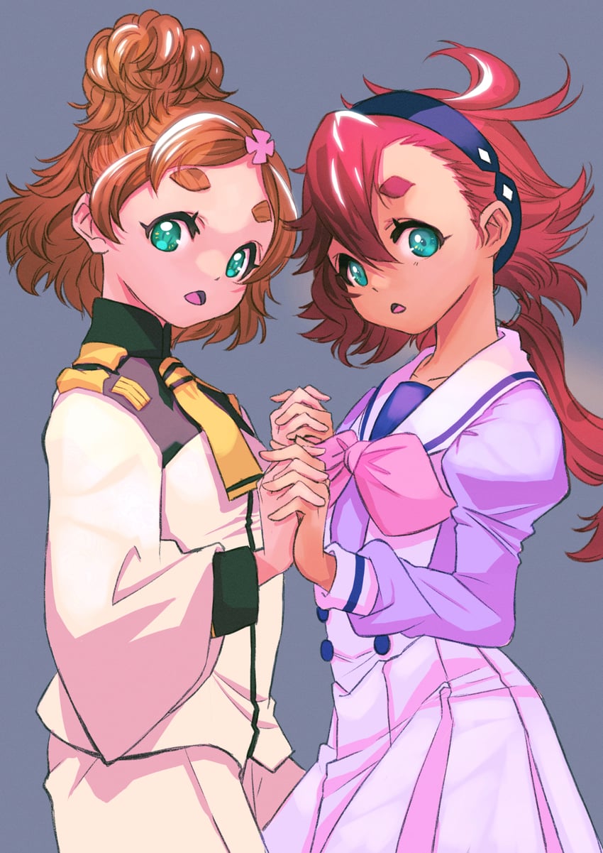 suletta mercury and haruno haruka (gundam and 3 more) drawn by jj_(ssspulse)