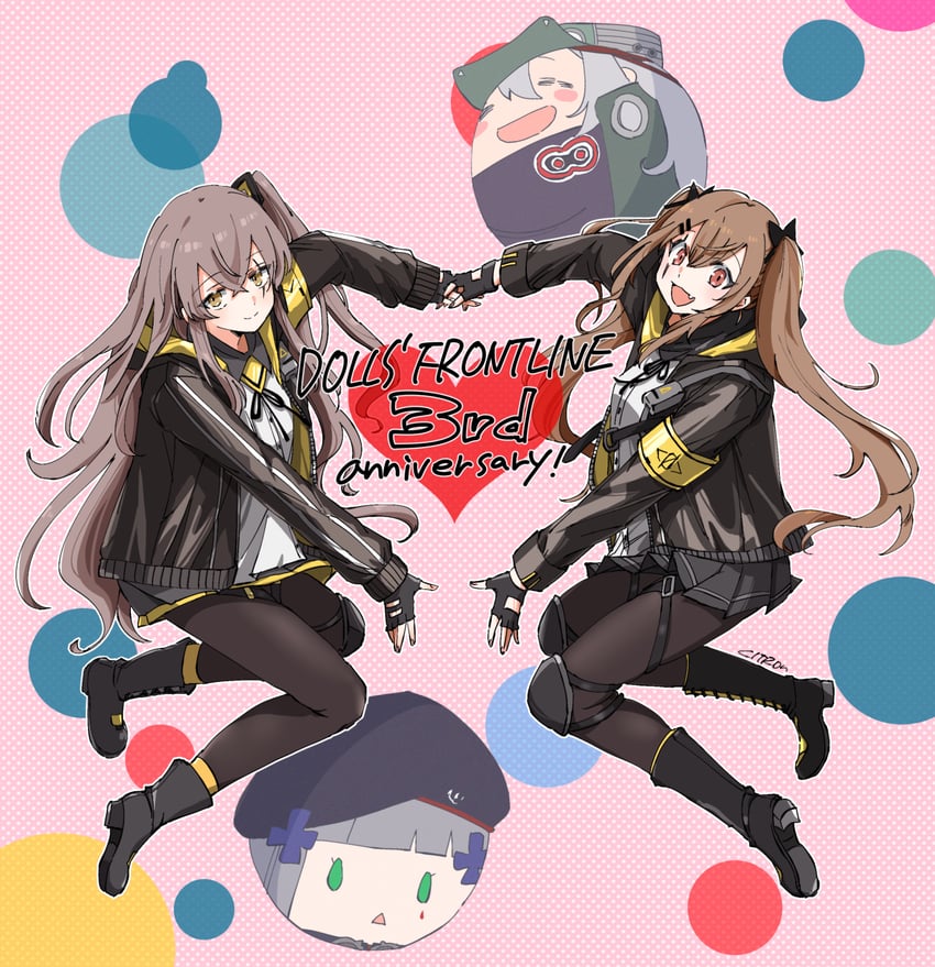 hk416, ump45, ump9, and g11 (girls' frontline) drawn by citron80citron