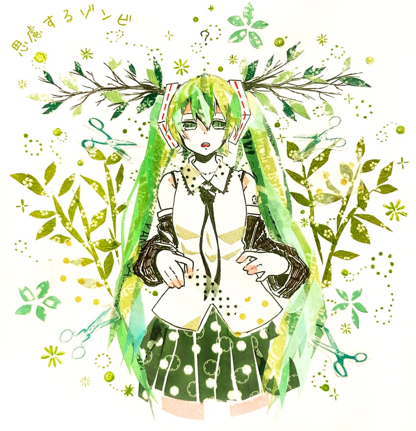 hatsune miku (vocaloid and 1 more) drawn by asagi_kino
