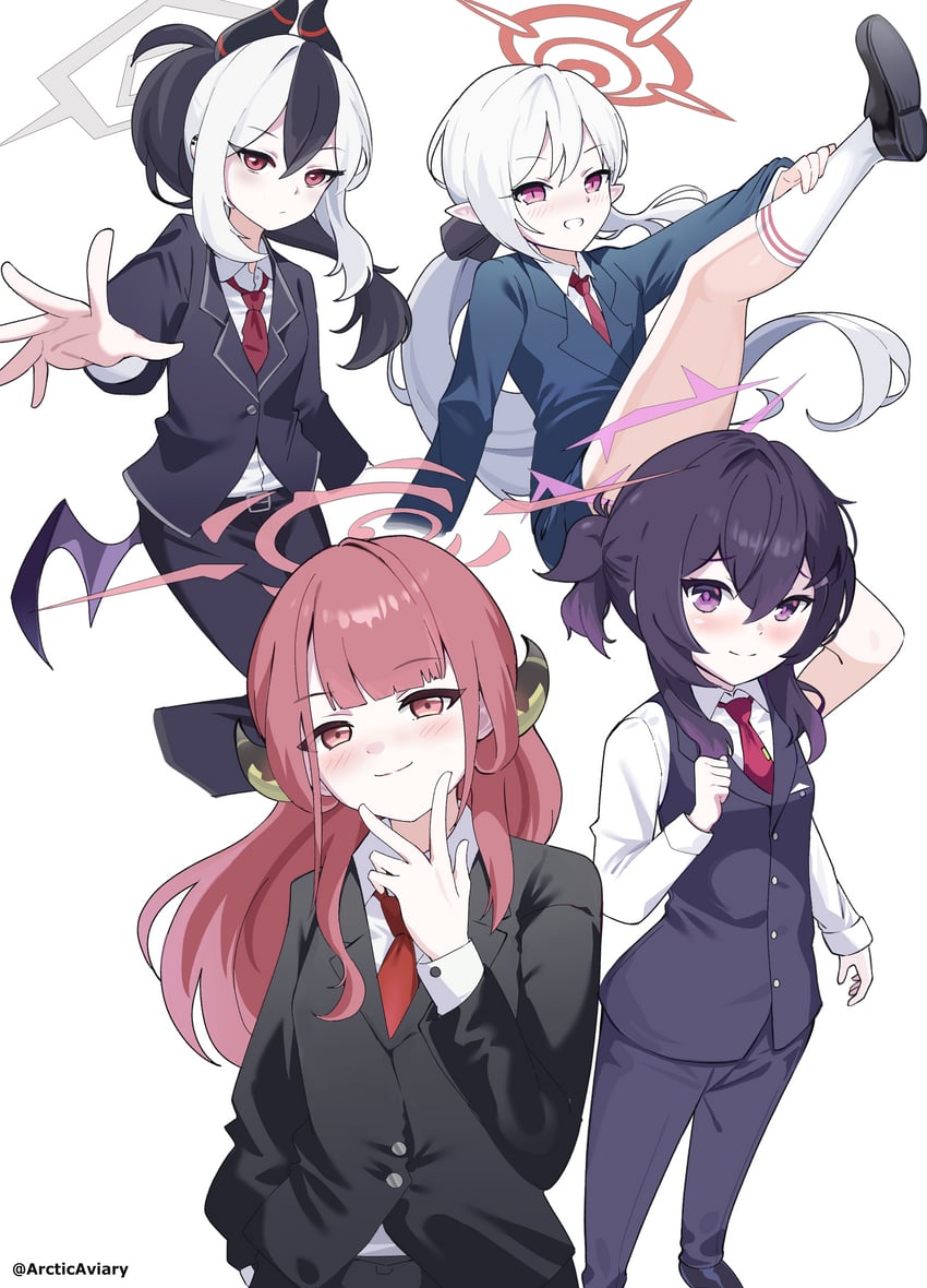 kayoko, aru, mutsuki, and haruka (blue archive) drawn by aviary
