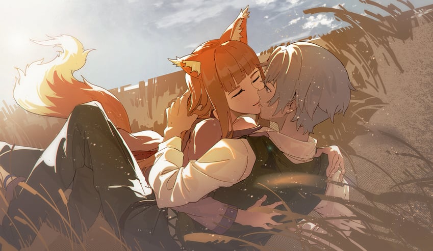 holo and craft lawrence (spice and wolf) drawn by zuihou_de_miao_pa_si