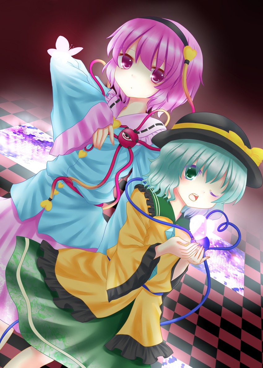 komeiji koishi and komeiji satori (touhou) drawn by akuriru