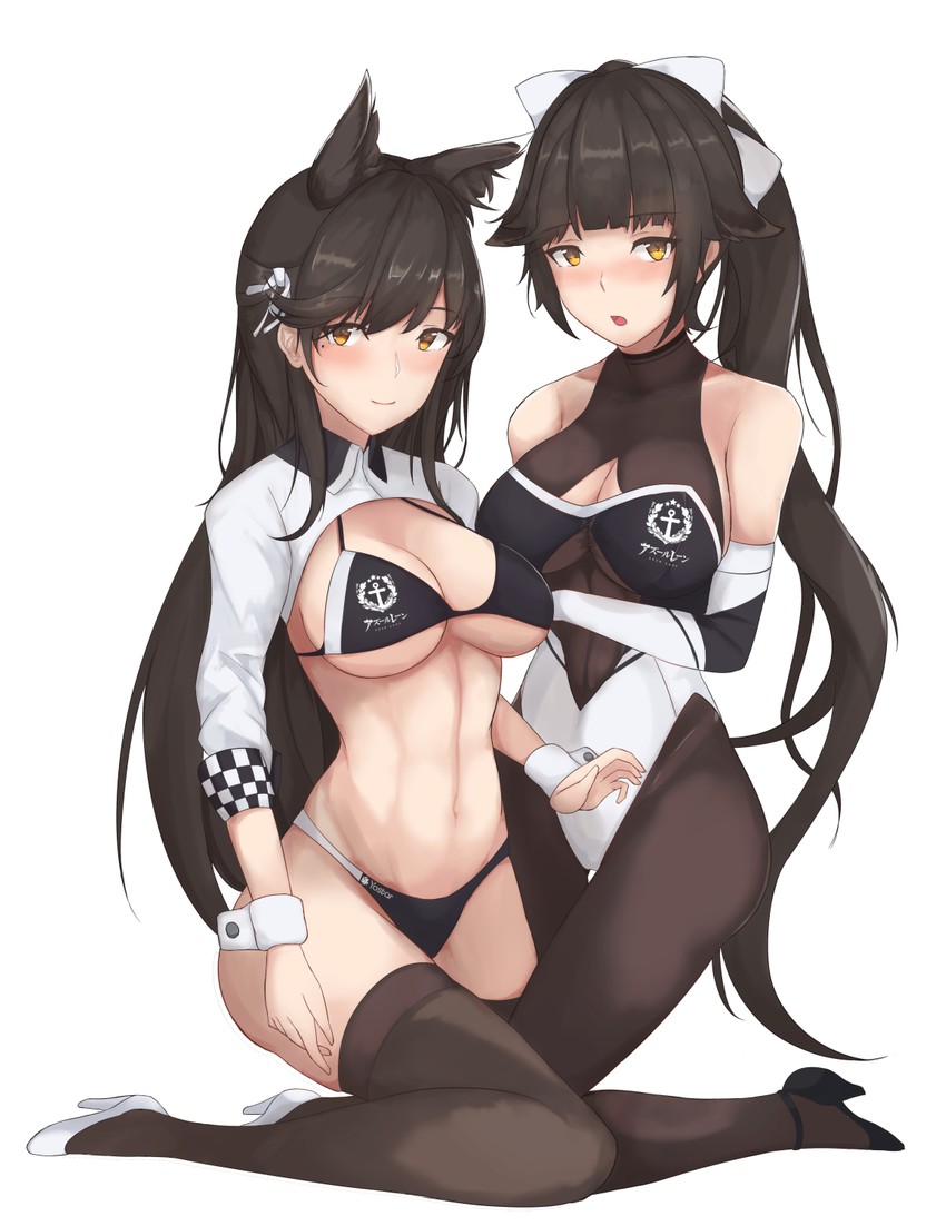 atago and takao (azur lane) drawn by yusha_m