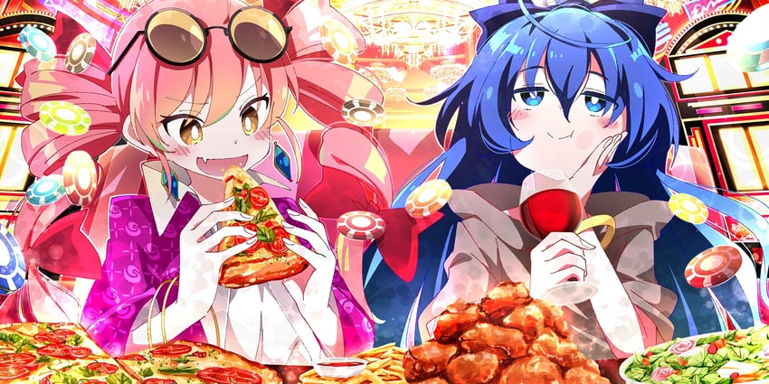yorigami shion and yorigami jo'on (touhou and 1 more) drawn by ixy