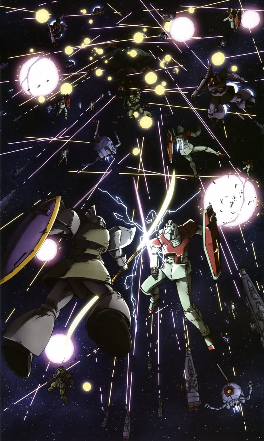 zaku ii, gm, gelgoog, zaku ii f/j, ball, and 3 more (gundam and 3 more)