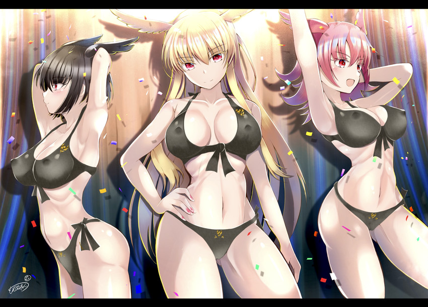 valkyrie, ortlinde, thrud, and hildr (fate and 1 more) drawn by muni_nuren