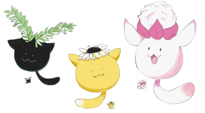wataneko, haneko, and poponeko (pokemon and 1 more) drawn by meristem