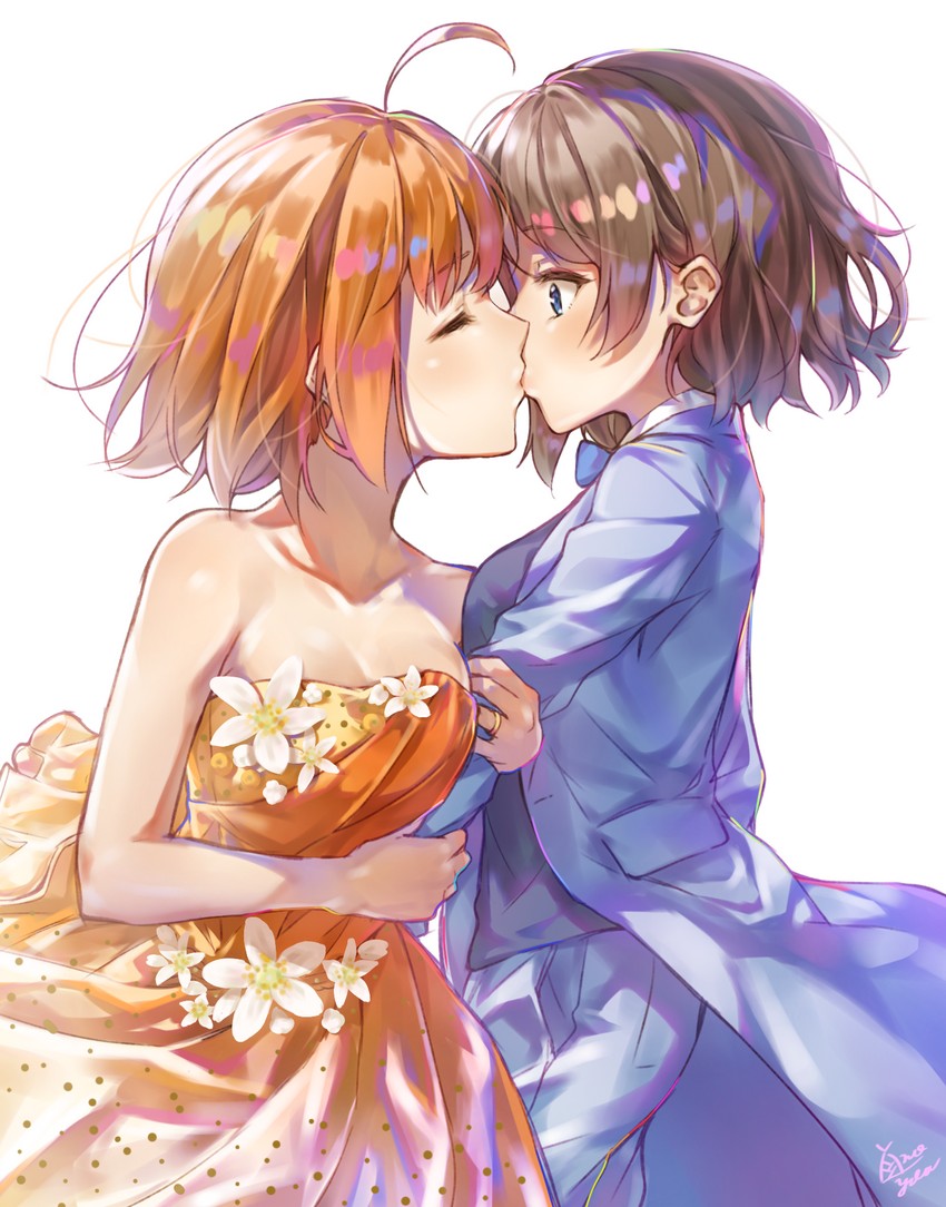 watanabe you and takami chika (love live! and 1 more) drawn by takenoko_no_you