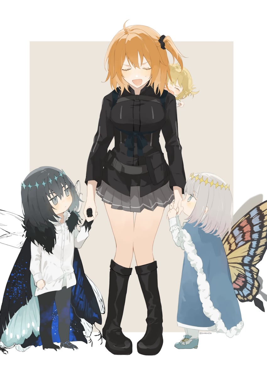 artoria pendragon, fujimaru ritsuka, artoria caster, and oberon (fate and 1 more) drawn by romo827