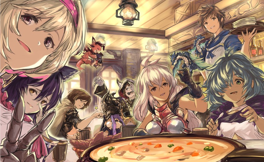 djeeta, gran, zooey, vyrn, nier, and 5 more (granblue fantasy) drawn by nos_(nos_tsn)