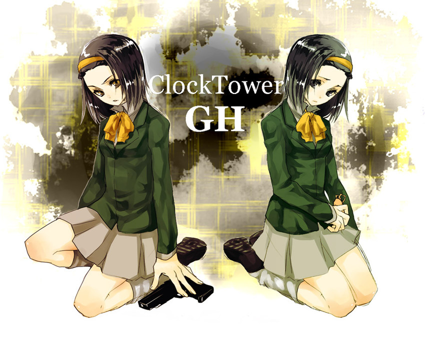 midoushima yuu and shou (clock tower and 1 more) drawn by zakki