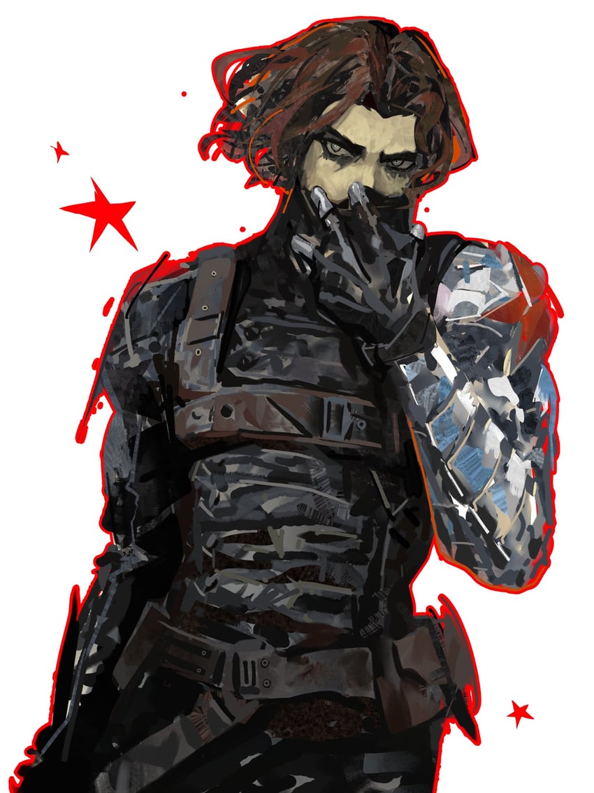 bucky barnes and winter soldier (marvel and 1 more) drawn by subakeye