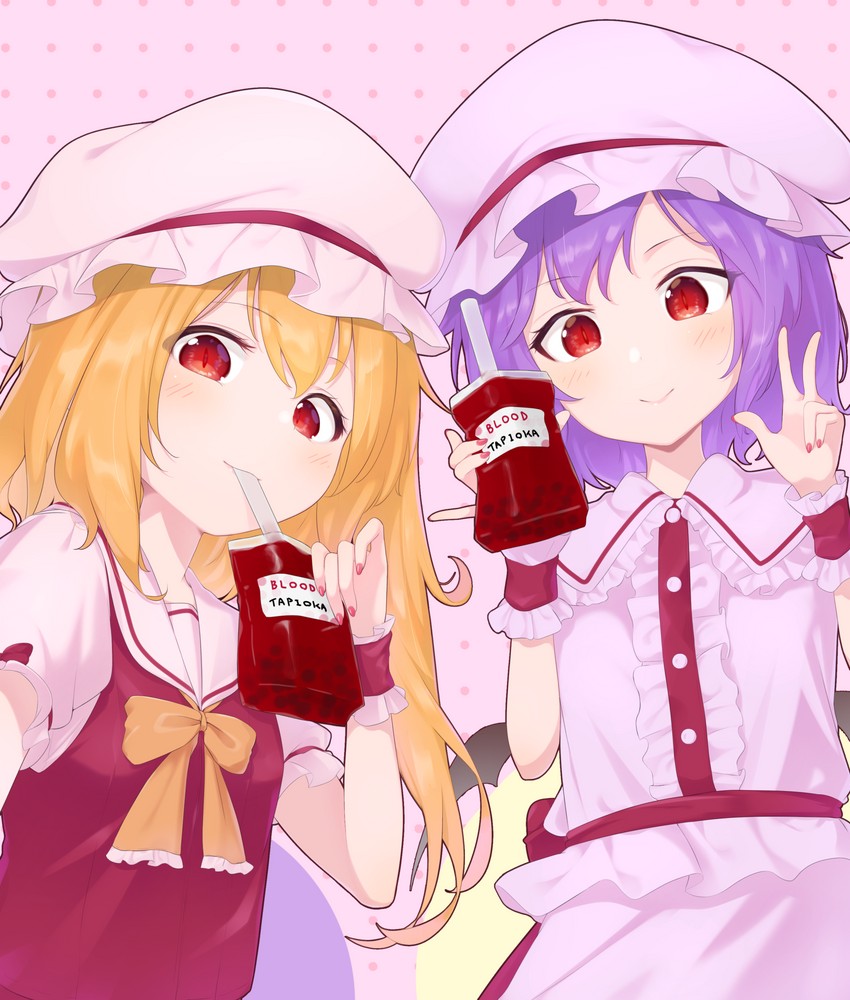 remilia scarlet and flandre scarlet (touhou) drawn by kanpa_(campagne_9)