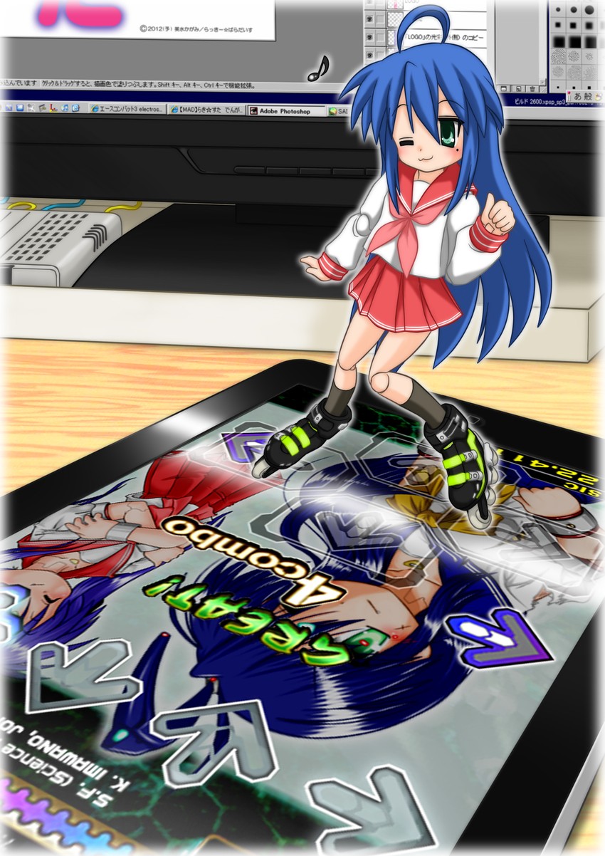 izumi konata (lucky star and 3 more) drawn by gaketsu