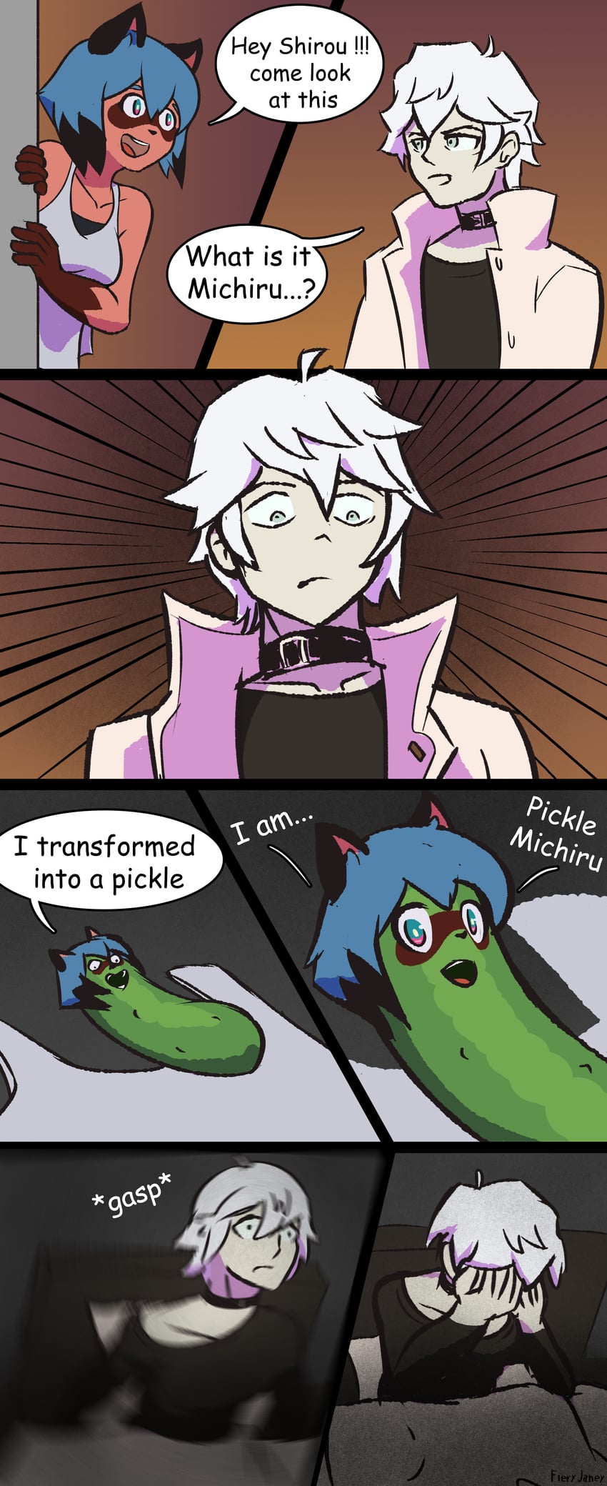 kagemori michiru and ogami shirou (brand new animal and 1 more) drawn by fieryashy