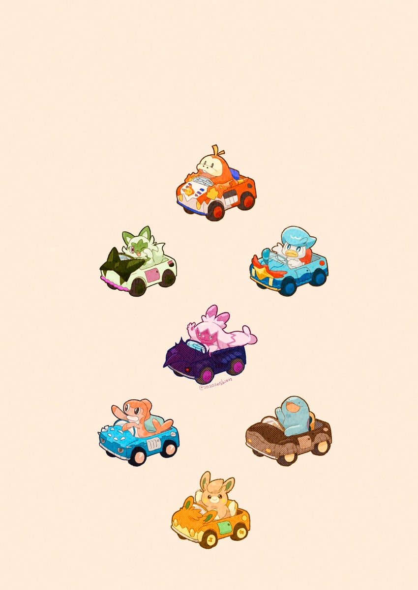 sprigatito, meowscarada, fuecoco, quaxly, clodsire, and 10 more (pokemon) drawn by zozozoshion