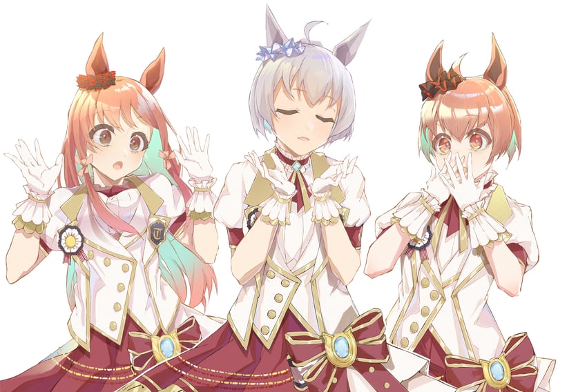 little trattoria, srivatsa, and royal coronet (umamusume) drawn by e_sky_rugo