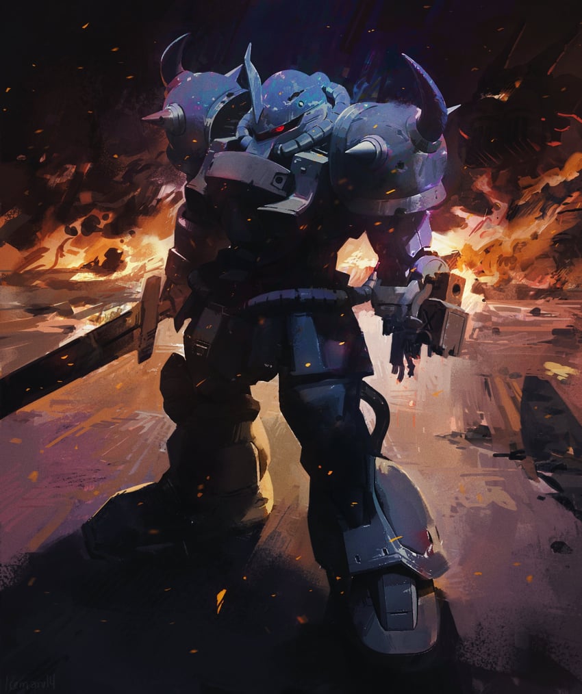 gouf custom (gundam and 1 more) drawn by icemarv14
