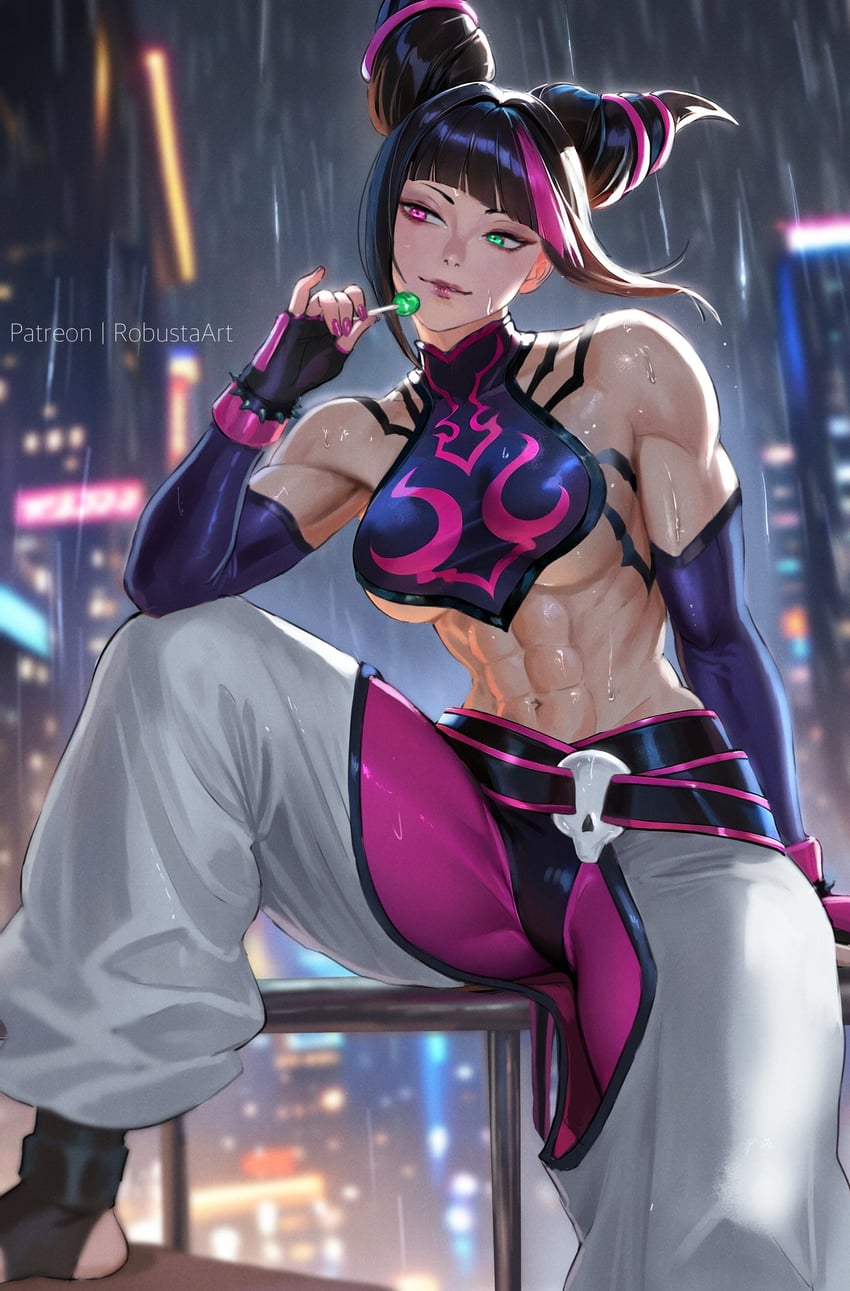 han juri (street fighter and 1 more) drawn by robusta_mania
