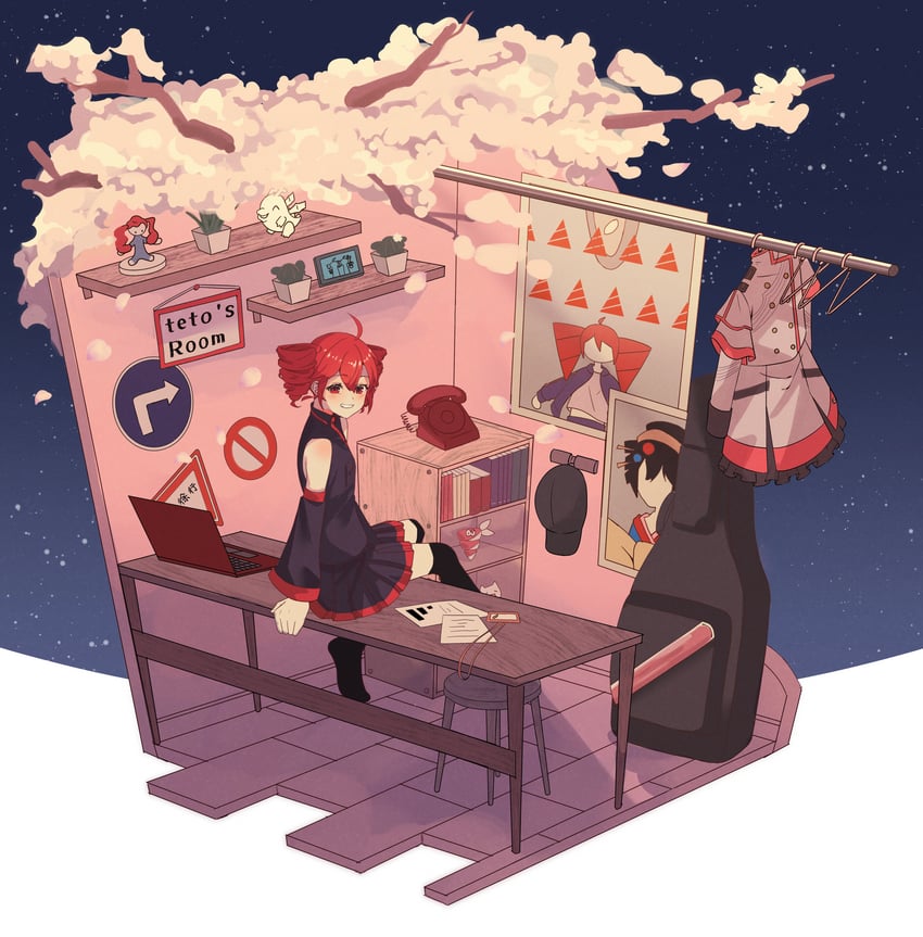 kasane teto (utau and 9 more) drawn by senri_(hrydy_o)