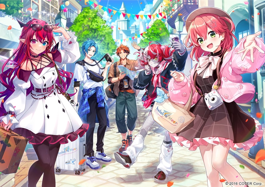 sakura miko, irys, kureiji ollie, regis altare, and yukoku roberu (hololive and 4 more) drawn by amagai_tarou and pisuke_wan