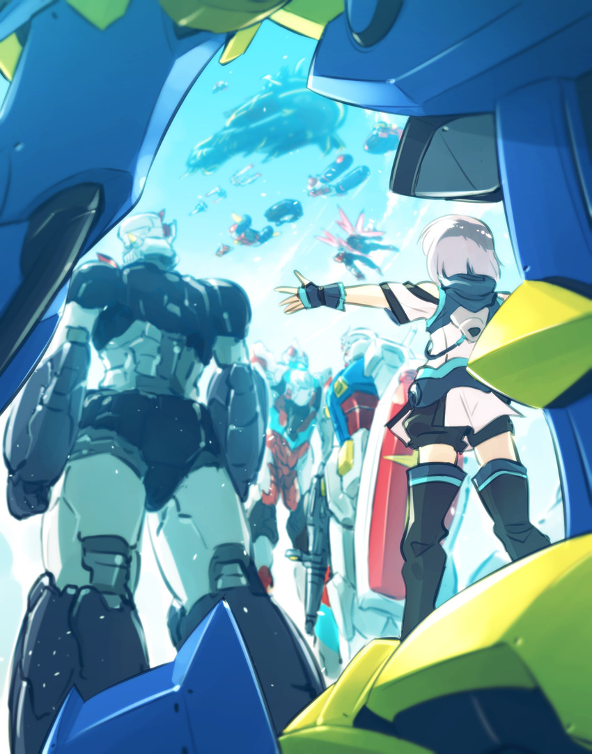 rx-78-2 gundam, zeta gundam, mazinger z, gridman, guren, and 7 more (gundam and 13 more) drawn by kato_takuji
