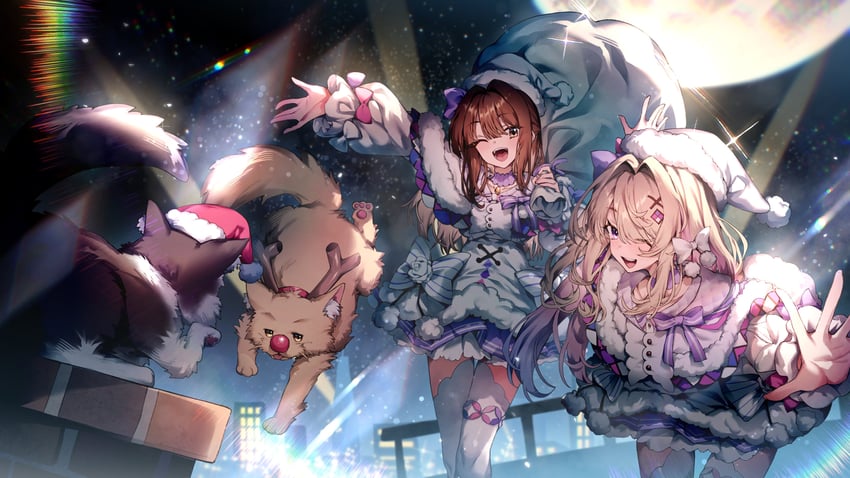 watagashi unou and misumi yuka (indie virtual youtuber and 1 more) drawn by redcomet
