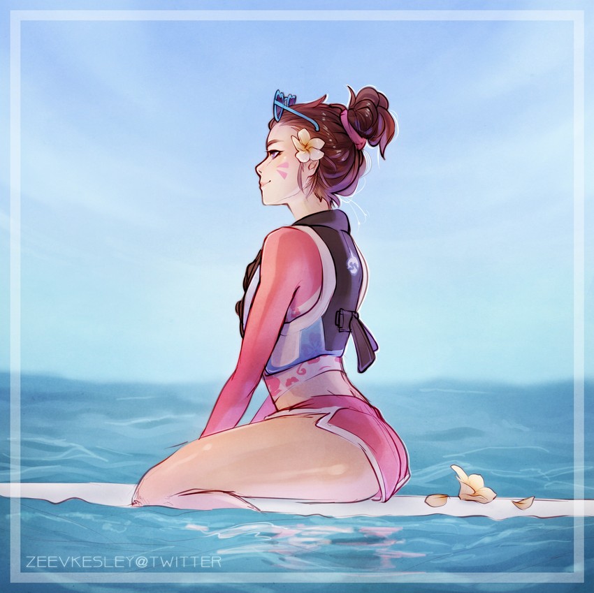 d.va and waveracer d.va (overwatch and 1 more) drawn by kuu_(zeevkesley)