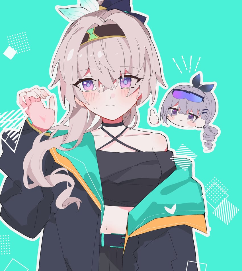firefly and silver wolf (honkai and 1 more) drawn by j96s5k