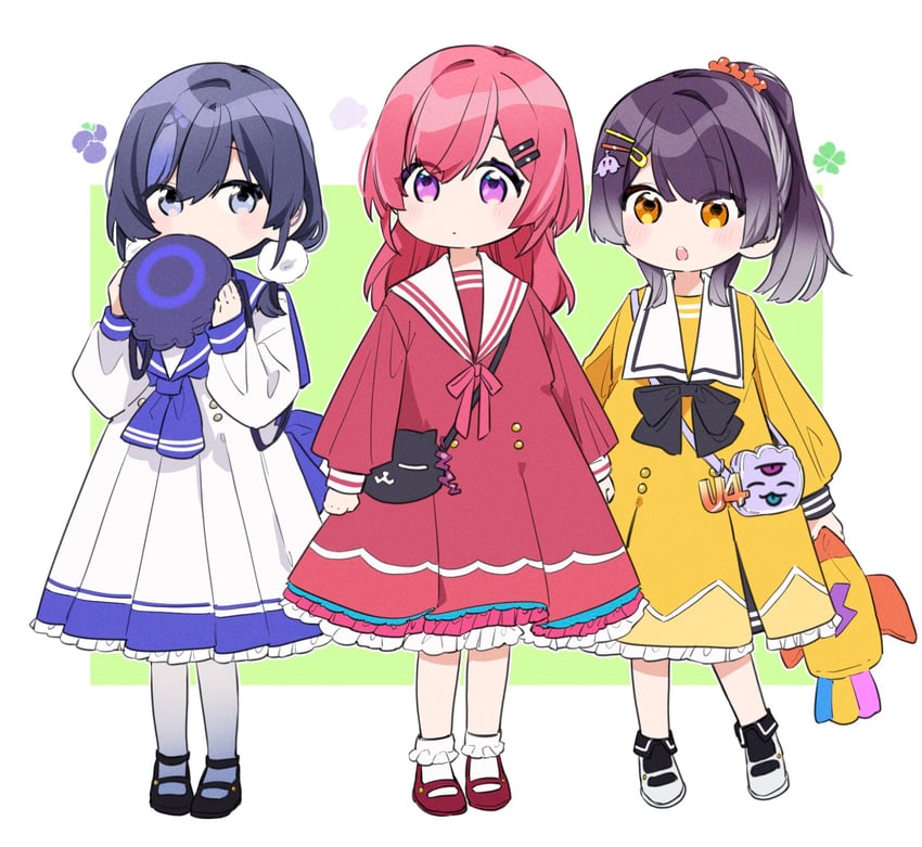 ponto nei, umise yotsuha, and amagase muyu (nijisanji) drawn by srkm_ice